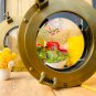 15" Canal Boat Porthole Window Antique Brown Door Window Glass Porthole Home Decor