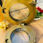 15" Canal Boat Porthole Window Antique Brown Door Window Glass Porthole Home Decor