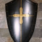 Medieval Black Templar Shield Heater Shield, Larp Reenactment Cosplay Shield