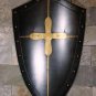 Medieval Black Templar Shield Heater Shield, Larp Reenactment Cosplay Shield