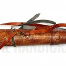 Handcrafted Brass 32 Inch Leather Carved Telescope Premium Quality Nautical Spyglass