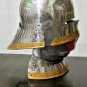 Medieval Knight European Closed Helmet Armor 18G Steel German Helmet With Stand