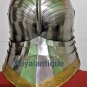 Medieval Knight European Closed Helmet Armor 18G Steel German Helmet With Stand