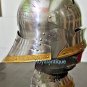 Medieval Knight European Closed Helmet Armor 18G Steel German Helmet With Stand
