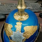 German Pickelhaube Leather & Brass Blue Helmet Imperial Prussian Spike Helmet