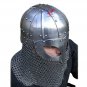 Medieval Viking Helmet Battle Armor 18G Steel and Chainmail SCA Larp