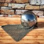 Medieval Norman Nasal Helmet Steel Chain-mail Helmet Authentic Armor Helmet  With Stand