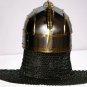 Medieval Viking Helmet With Chainmail Medieval Knight Warrior's Armor Chainmail Helmet With Stand