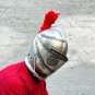 Medieval Helmet European Closed Helmet Steel Knight LARP Fancy Armor Helmet