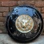 Medieval Black Lion Face Steel Shield Handcrafted Armor Renaissance Historical Reenactments Shield
