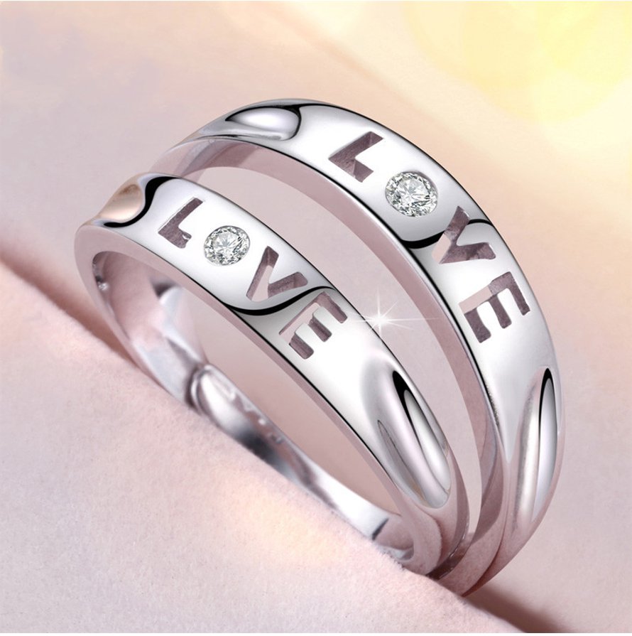 Love Female Diamond Ring Live Mouth Male Ring