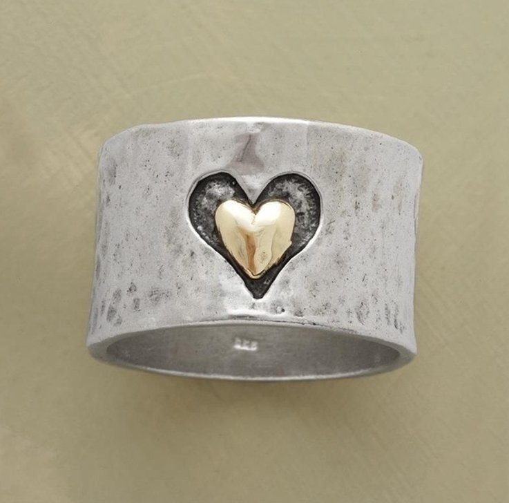 Jewelry Carved Double Love Ring