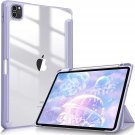 Hybrid Slim Case for iPad Pro 11-inch (3rd Gen)2021 with Built-in Pencil Holder Shockproof Lilac