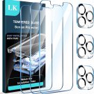 3 Pack for iPhone 13 Pro 6.1" Screen Protector + 3 Pack Lens Protector 9H Tempered Glass Clear