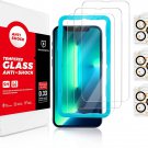 3 Pack Glass Screen Protector for iPhone 13 Pro 6.1" + 3 Pack Camera Lens Protector Tempered Glass