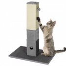 31 Inch Tall Cat Scratching Post Claw Scratcher with Sisal Rope and 2 plush Ball color  Gray
