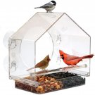 Window Bird House Feeder for Wild Birds with Sliding Seed Holder