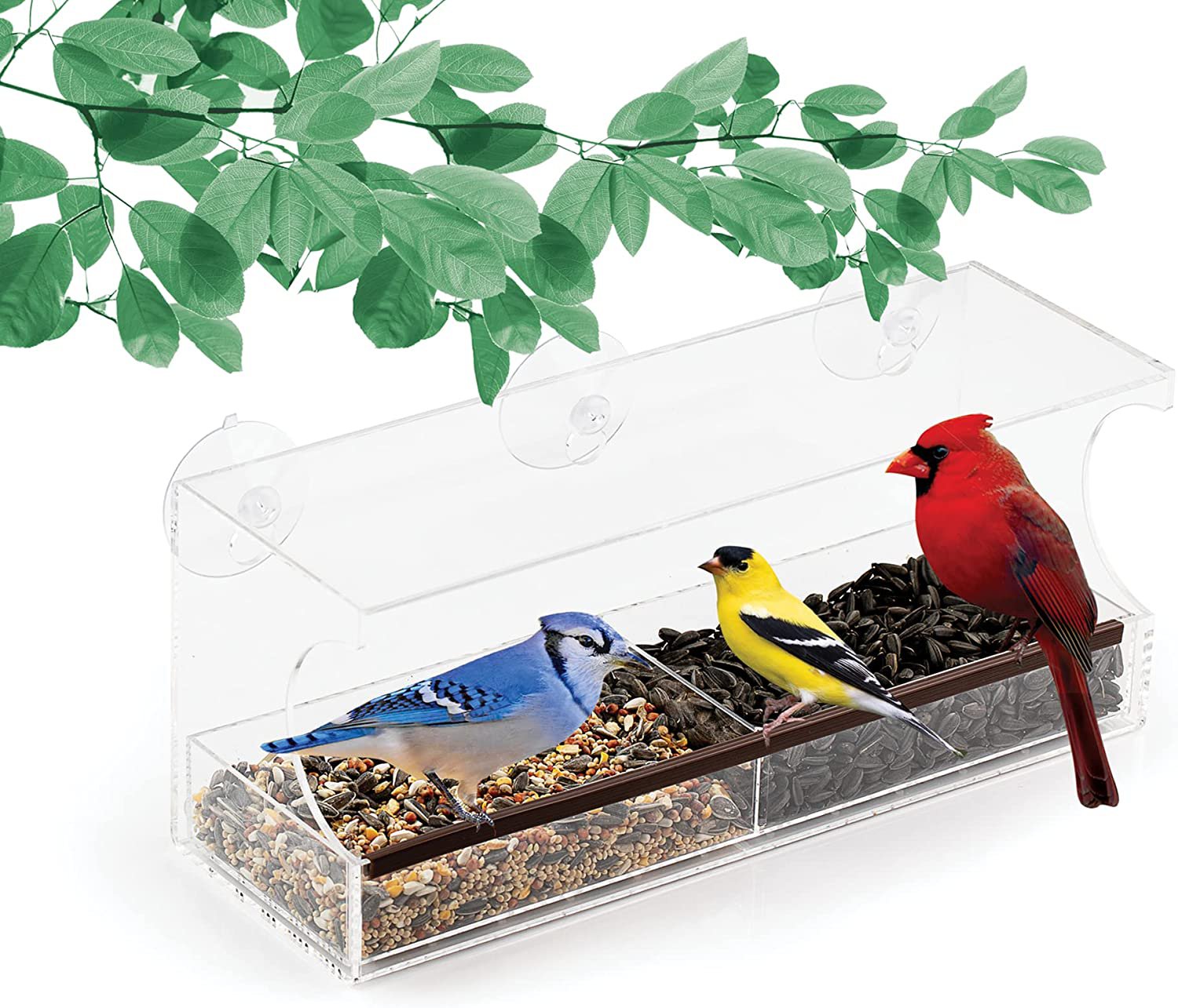 Clear Window Bird Feeder Weatherproof Bird House, Window Bird Feeders with Strong Suction Cups