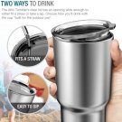 Double Wall Stainless Steel Vacuum Insulation] Travel Mug [Crystal Clear Lid] Water Coffee Cup