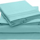 Luxury Bedding Sheets  Pillowcases Extra Soft Cooling Bed Sheets Stain Resistant 4 PC Baby Blue