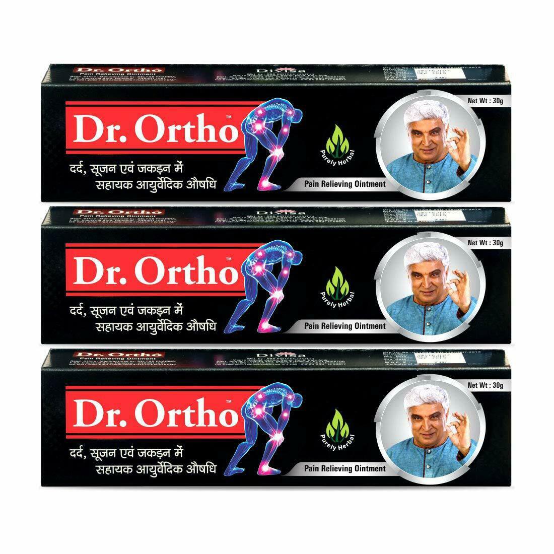 3 packs Dr.Ortho Ayurvedic Pain Relieving Ointment 30 gm free shipping
