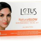 Lotus Natural Glow Facial Kit for natural-looking glowing skin, with 5 easy steps, 50g