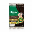 5 pc Streax Insta Shampoo Hair Colour, Dark Brown, 15 ml free shipping