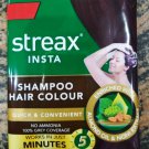 5 pc Streax Insta Shampoo Hair Colour  No Ammonia | Brown -15MLfree shipping