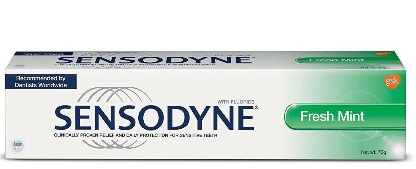 5 pc Sensodyne Fresh Mint Flavor Toothpaste Tube - 70 Gram