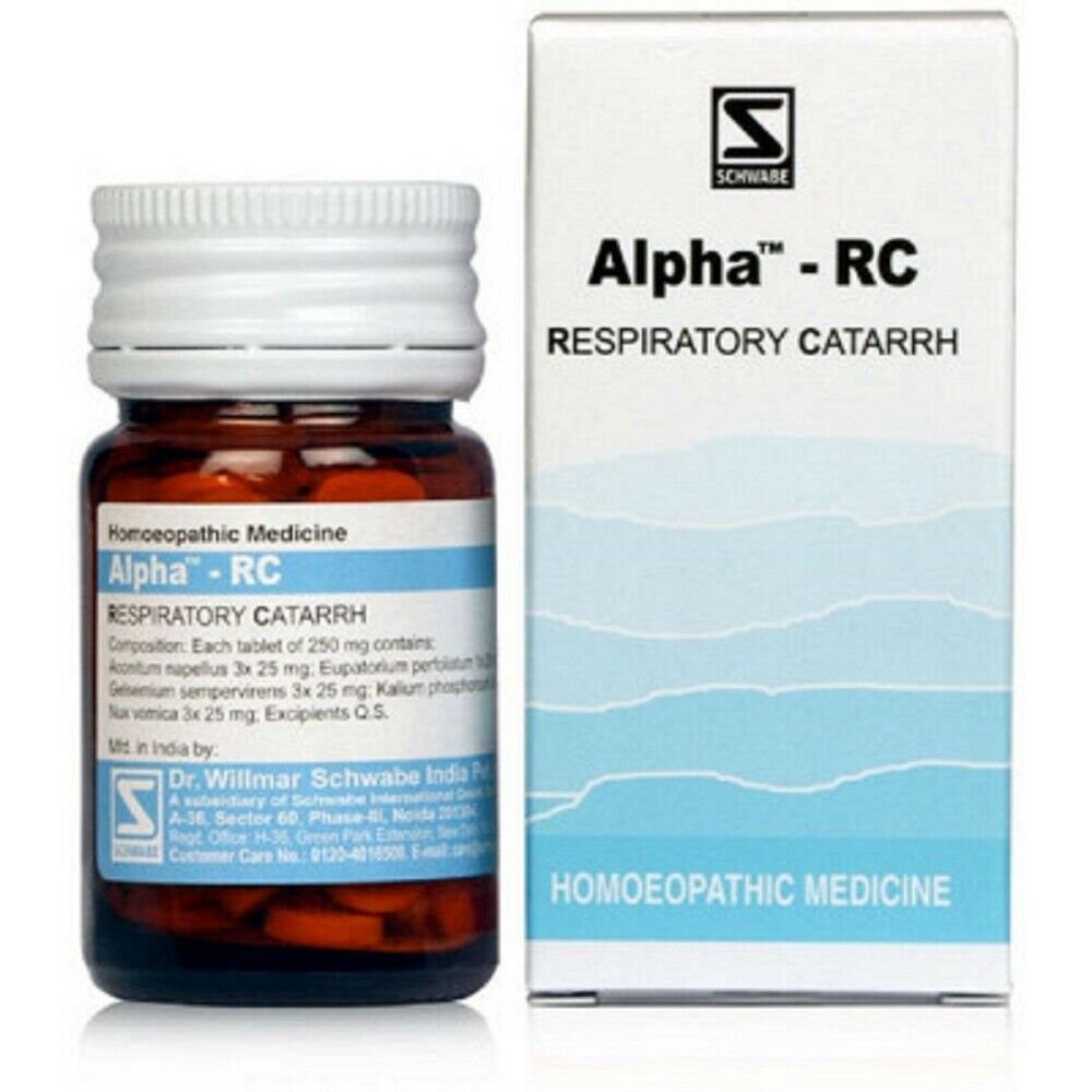 Dr. 2 pc Willmar Schwabe Homoeopathic ALPHA-RC (Respiratory Catarrah) 20gm Tablets