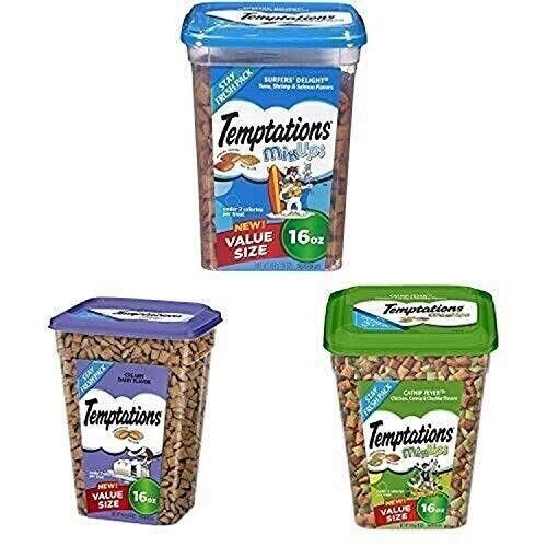 Temptations Cat Treats Variety Bundle 3 16 Oz. Tubs