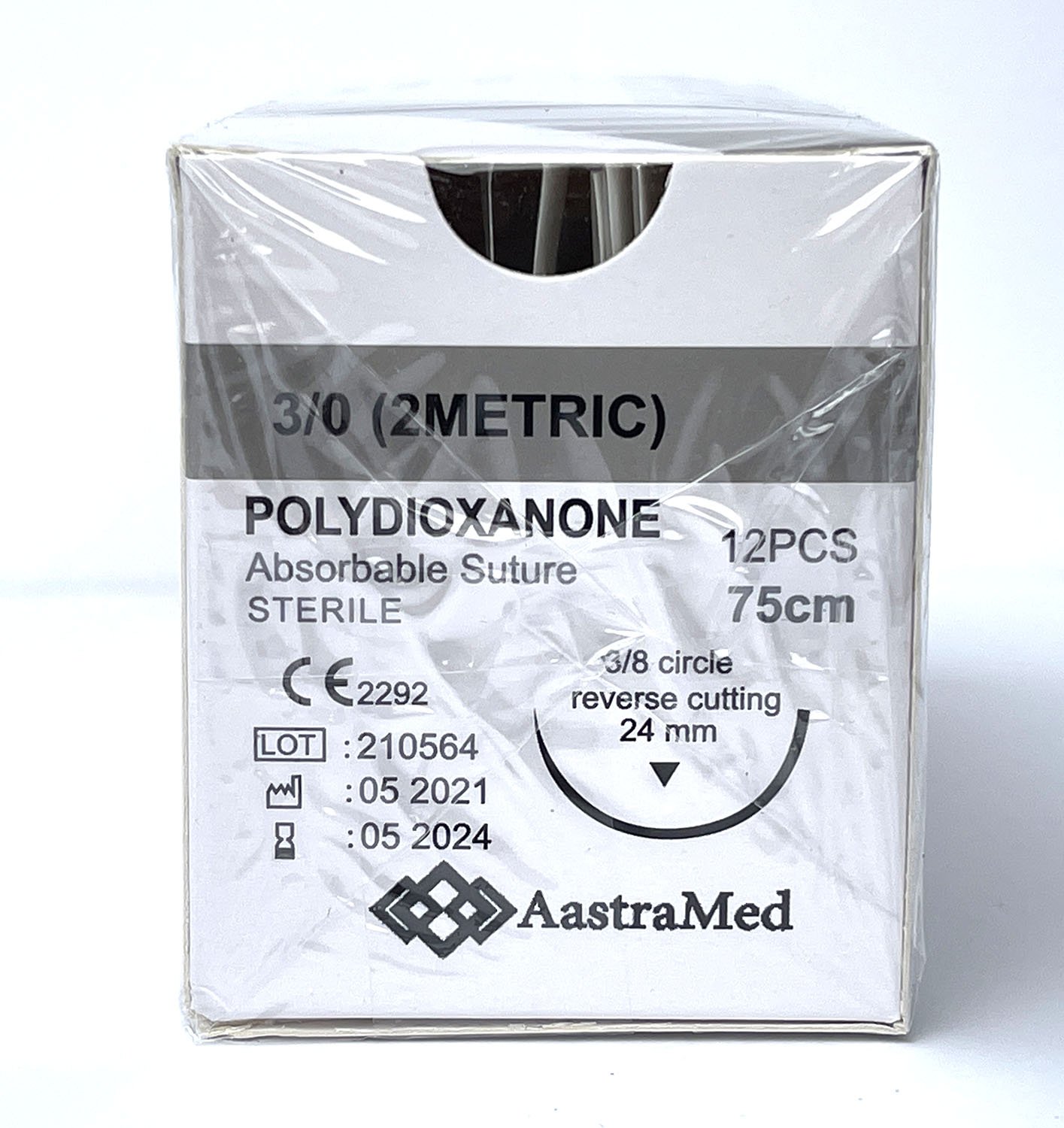 PDO/PDS 3/0 Veterinary Dental Medical Suture 12ct Box 24 mm