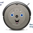 Happy Robot Face Decals Floor Vac Roomba iRobot Bissell Shark Vacuum Eufy Roborock Ecovacs Dyson