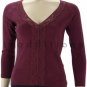inadditions : New AUGUST SILK Knit V-neck Lace Trim Three-Quarter Sleeve Top Shirt Women's Medium