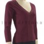 inadditions : New AUGUST SILK Knit V-neck Lace Trim Three-Quarter Sleeve Top Shirt Women's Medium