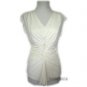inadditions : New AGB Ivory Draped Ruched Top Shirt Blouse with Crocheted Accent Women's Small