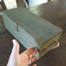 Vintage Wood Storage Box Green Stained Stash