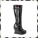 BRAVO-100 5" Platform Wedge Knee Boots Demonia Gothic Punk 10