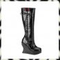 BRAVO-100 5" Platform Wedge Knee Boots Demonia Gothic Punk 10