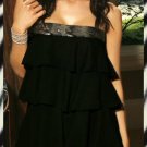 Chiffon Dress OR Skirt With Sequin Trim & Layers L