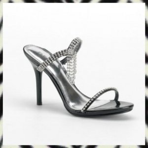 ENCHANT-02 Black 4" Heel Rhinestone Slides Pleaser 6