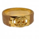 TRENDY BEIGE PEACE SIGN VITA STYLE CUFF BANGLE BRACELET