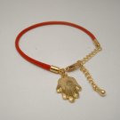 CELEBRITY LEATHER RED CORD HAMSA BRACELET *Retail $45