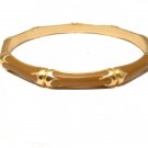 TRENDY CELEBRITY BROWN ENAMEL BAMBOO BANGLE BRACELET