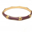 TRENDY CELEBRITY PURPLE ENAMEL BAMBOO BANGLE BRACELET
