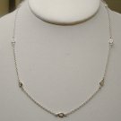 STERLING 16" DIAMOND SIMULATED BY THE YARD NECKLACE