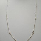STERLING 24" DIAMOND SIMULATED BY THE YARD NECKLACE