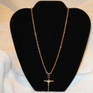 20 INCH ROPE GOLD NECKLACE CHAIN WITH CROSS PENDANT CHARM LIFETIME GUARANTEE!