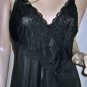 Black Lace Full Length Night Gown Nightie Size Medium M