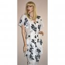 Vintage 80s Retro Dress 30s Style Floral Tiered Flounce Skirt & Angel Sleeves-L/Large